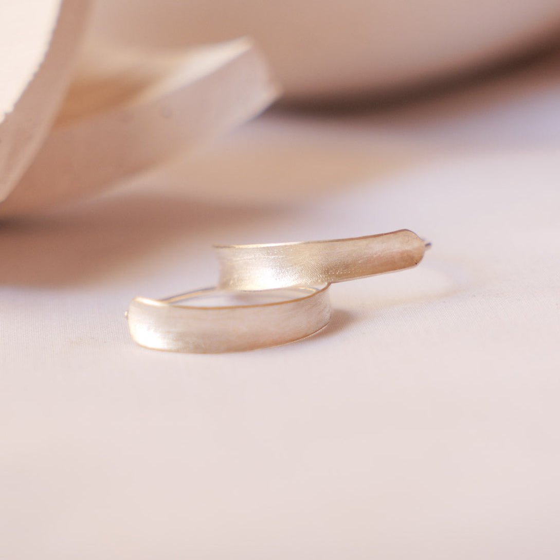 Flow Silver Hoop Earrings - Anemis